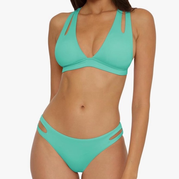 BECCA Women's Color Prism Halter Top and Hipster Bottom Bikini Set, Adjustable,M - Picture 1 of 5